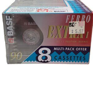 8 Blank Audio Cassettes BASF FERRO Extra I 90 IEC Tapes 90 Min Normal Position‎